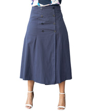 Load image into Gallery viewer, Navy Blue Double Breasted Maxi Skirt