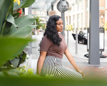 Load image into Gallery viewer, Striped Cream and Black Maxi Skirt