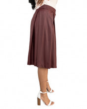 Load image into Gallery viewer, Burgundy midi A-frame bell skirt