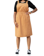 Load image into Gallery viewer, Brown Midi Overall Dress