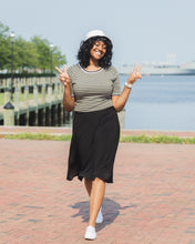 Load image into Gallery viewer, Black Midi Sport Skirt