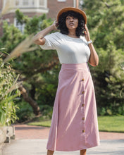 Load image into Gallery viewer, Elegant Maxi Pink A-Frame Skirt
