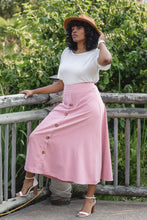 Load image into Gallery viewer, Elegant Maxi Pink A-Frame Skirt
