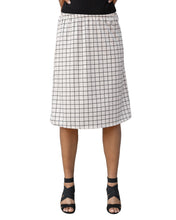 Load image into Gallery viewer, Midi Tan Checkered Skirt
